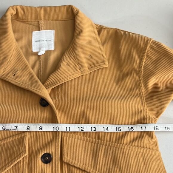 Avec Les Filles Corduroy Shacket Jacket Mustard Yellow Size Xsmall - Picture 7 of 9
